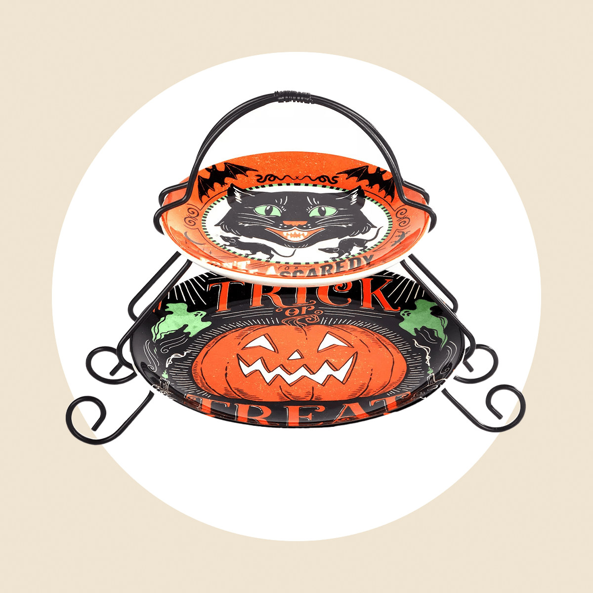 Certified International Scaredy Cat 2 Tiered Serving Tray