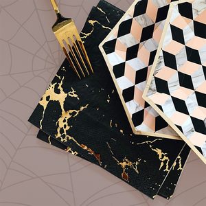 black paper napkins, halloween party