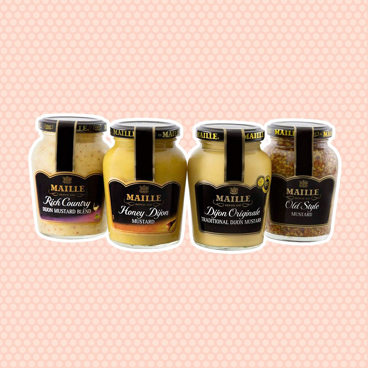 Maille Gourmet Mustard Variety, 4 Pack
