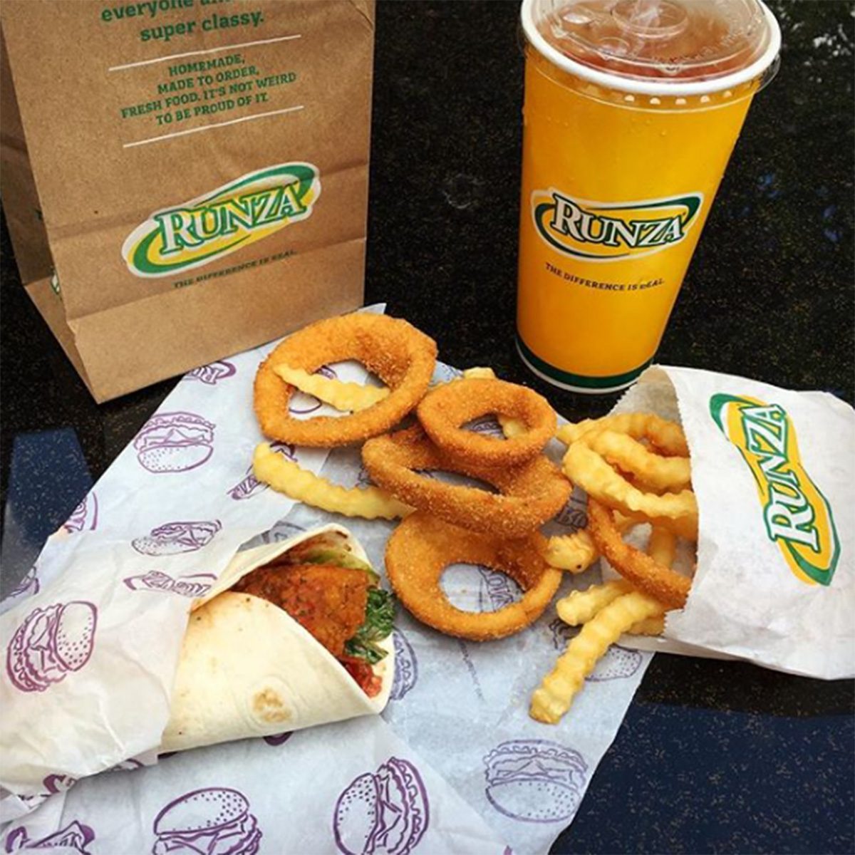 runza combo meal onion rings