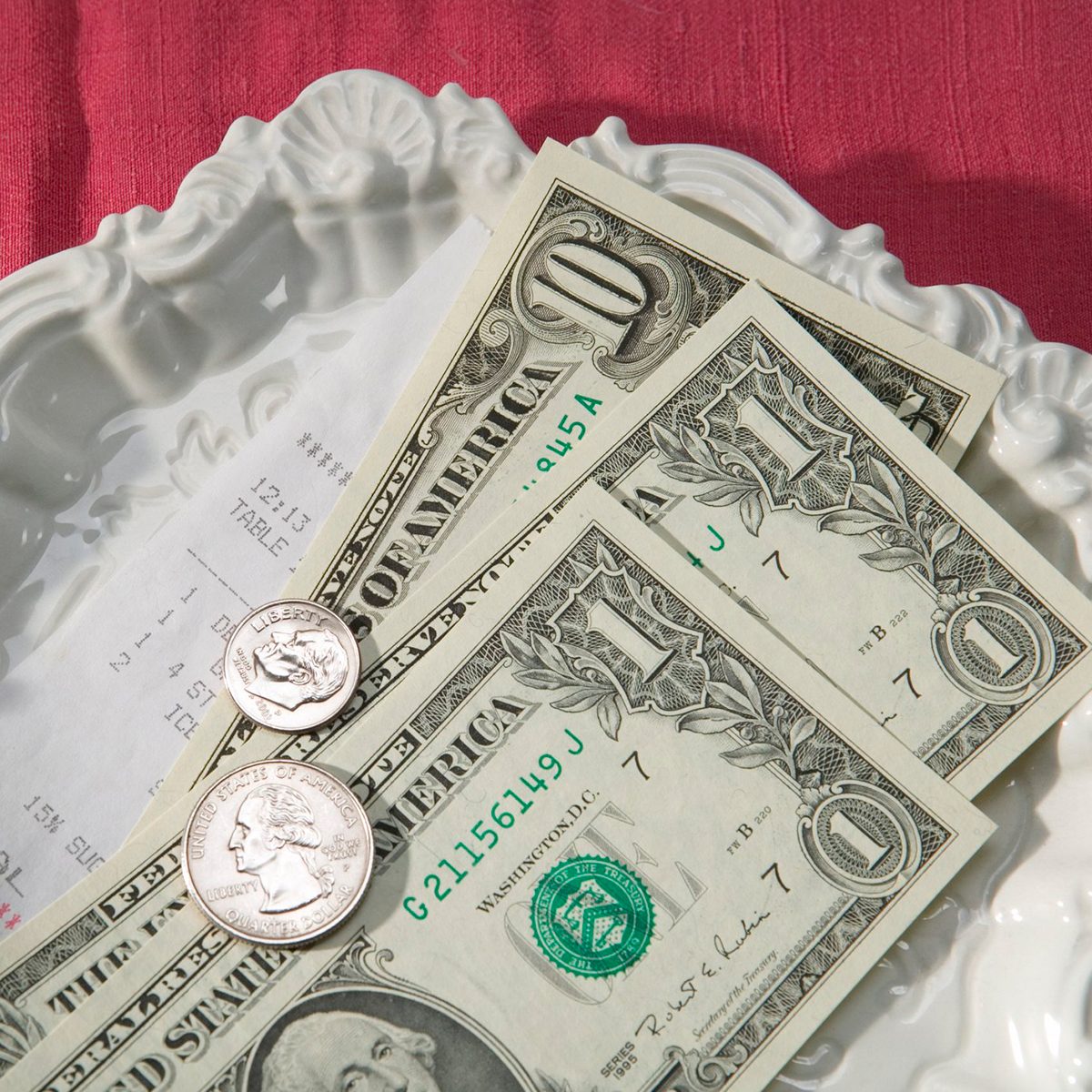 Change from a cafe restaurant bill