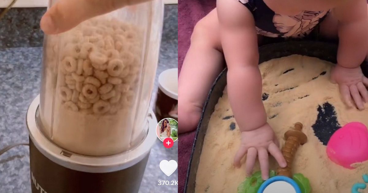 Parents Are Making Edible Sand for Kids by Putting Cheerios in the Blender