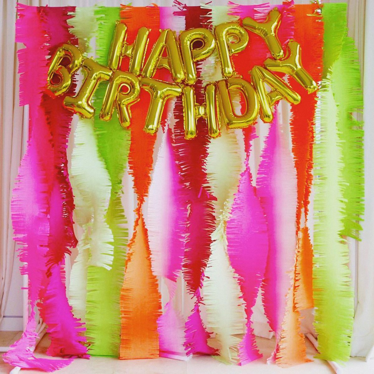 Giant paper fringe backdrop