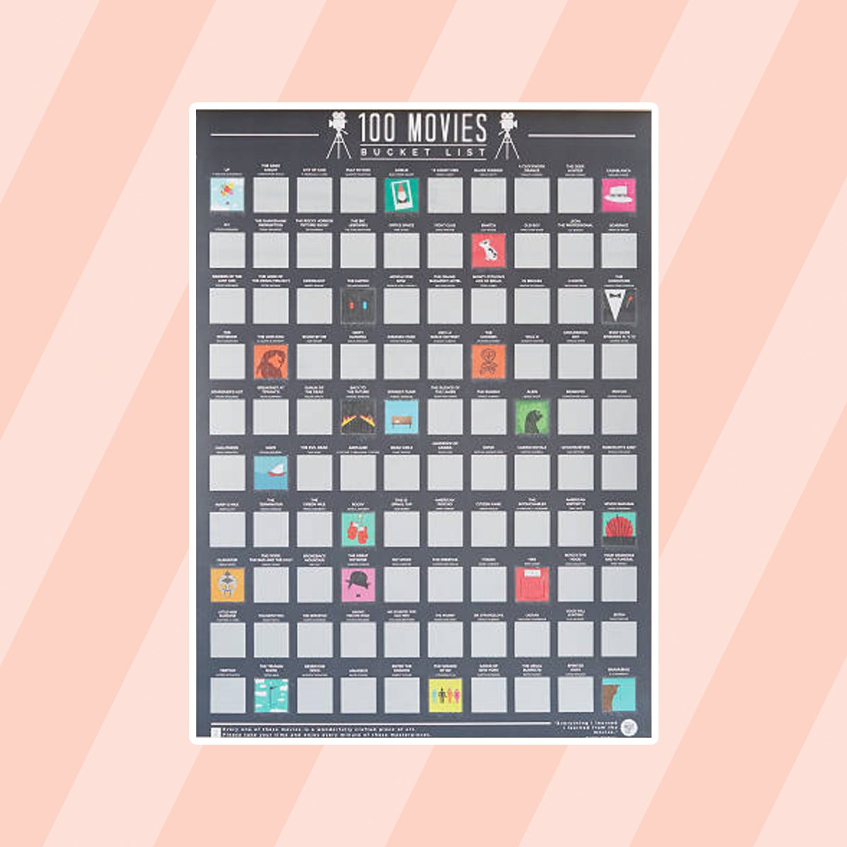 100 Movies Scratch Off Poster