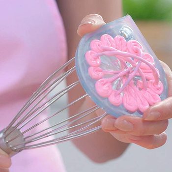 Whisk Wiper - Wipe a Whisk Easily - Multipurpose Kitchen Tool, Made In USA - Includes 11" Stainless-Steel Whisk - Cool Baking Gadget, A Great Gift For Men and Women (Color: Violet) crop