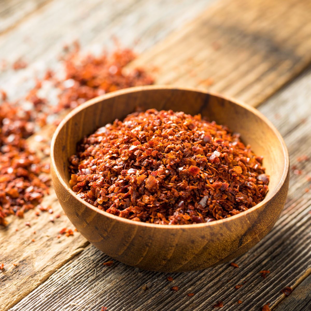 Spicy Organic Red Aleppo Pepper in a Bowl
