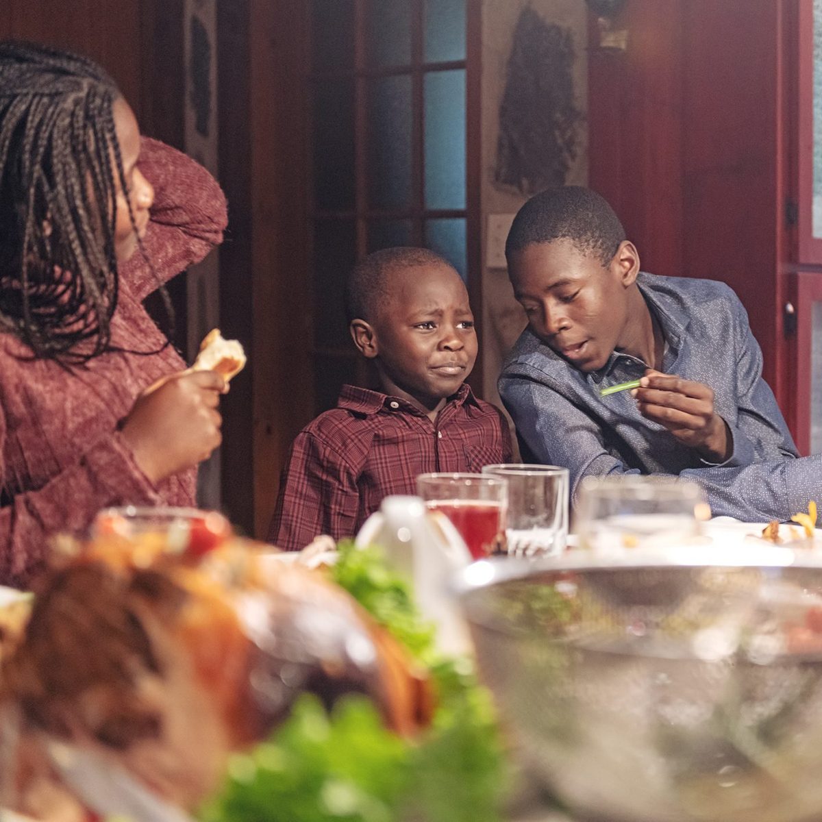 African-American during thanksgiving dinner