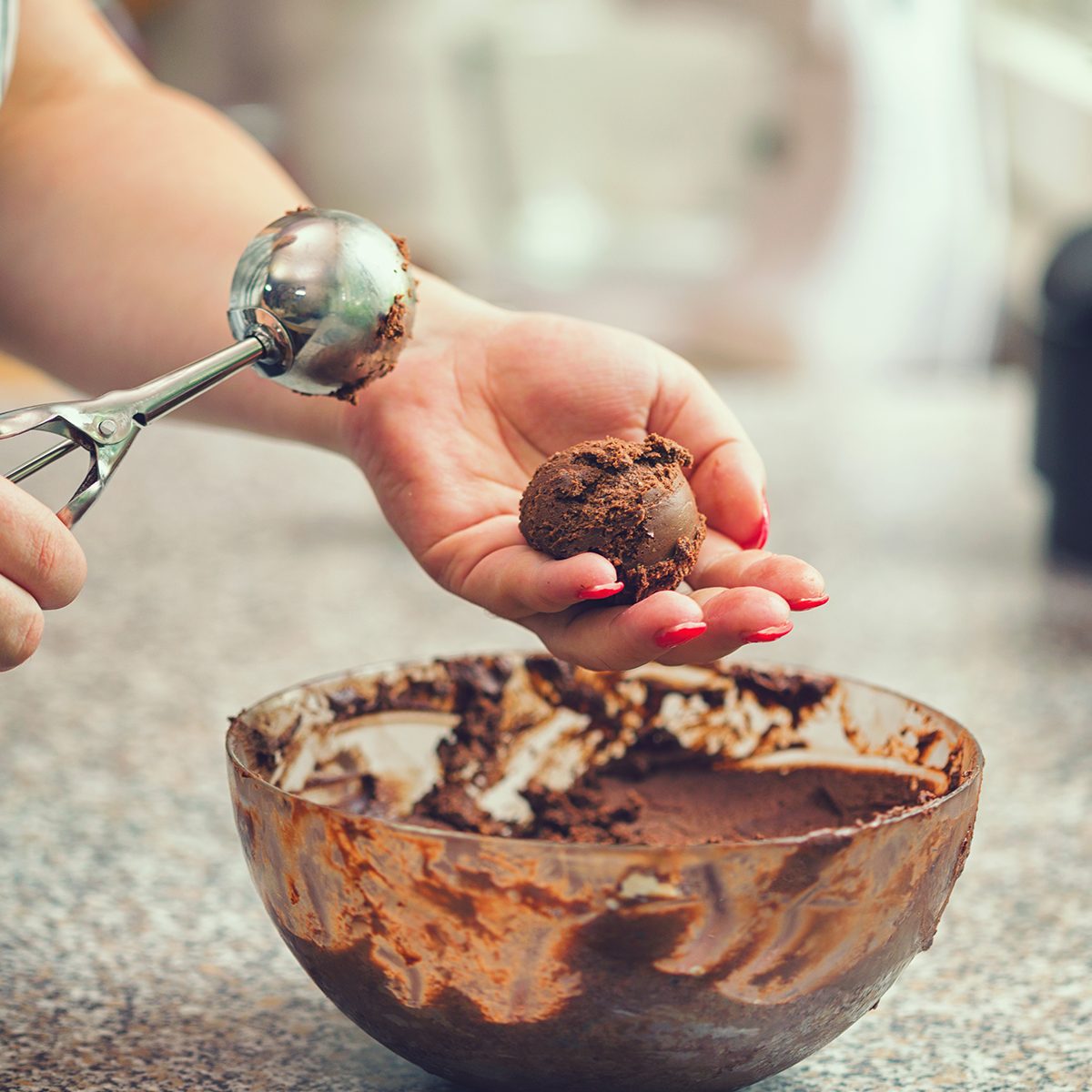 Young Woman Preparing Chocolate Truffles