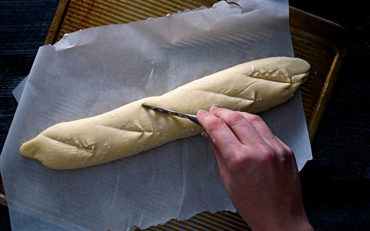 Score the dough How To Make Baguettes 021921 Toh 10