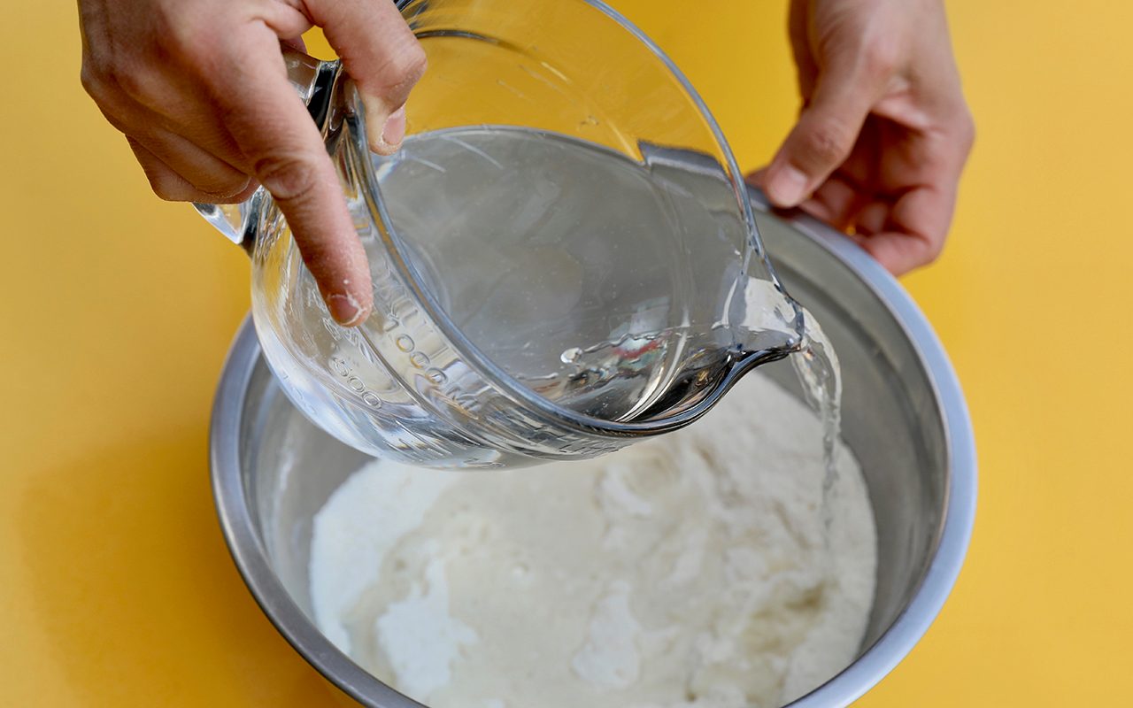 Adding The Water how to make arepas