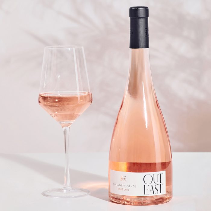 Out East Rose bridal shower wine