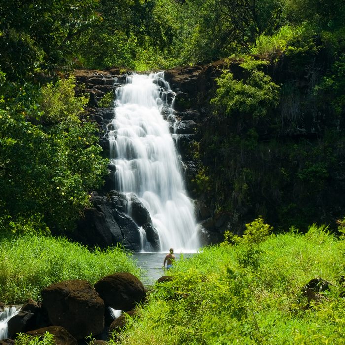 Long exposure of the Waimea Waterfall on Oahu