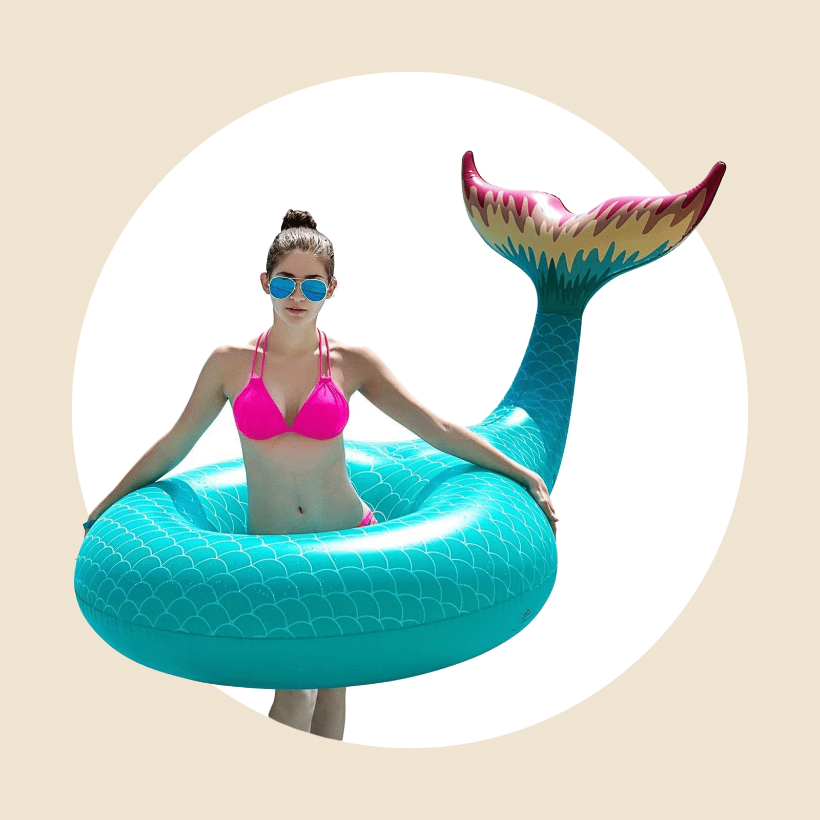 Jasonwell Giant Inflatable Mermaid Tail Pool Float