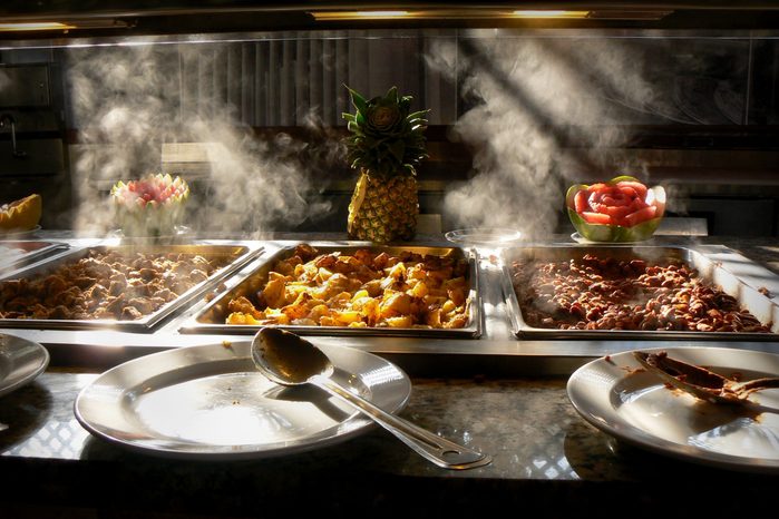Hot Food From A Tropical Buffet
