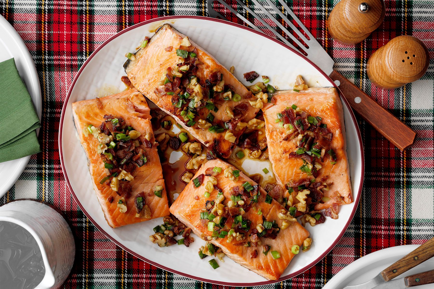 A Plate of Maple Bourbon Salmon