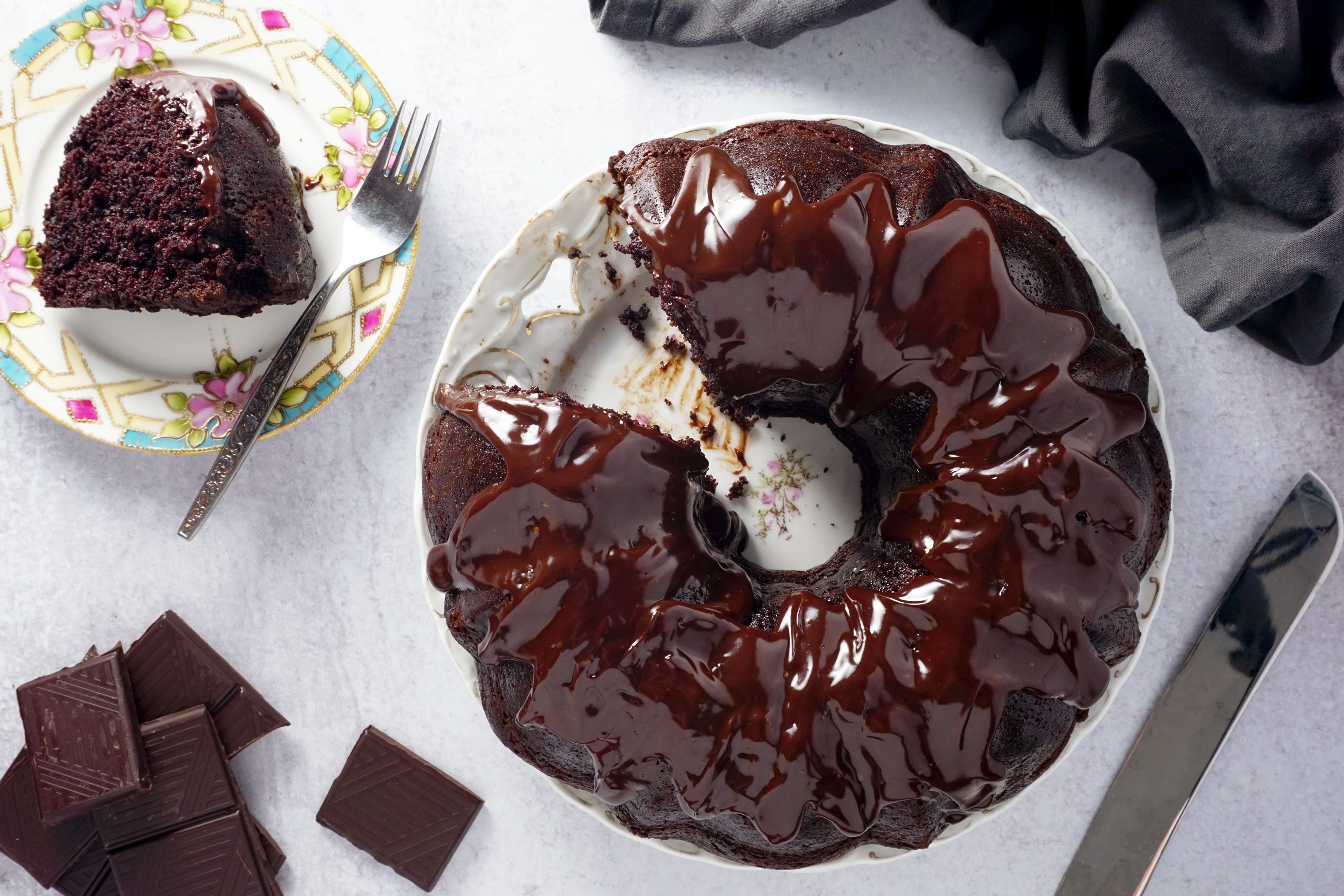 Nanas Devils Food Cake Overhead