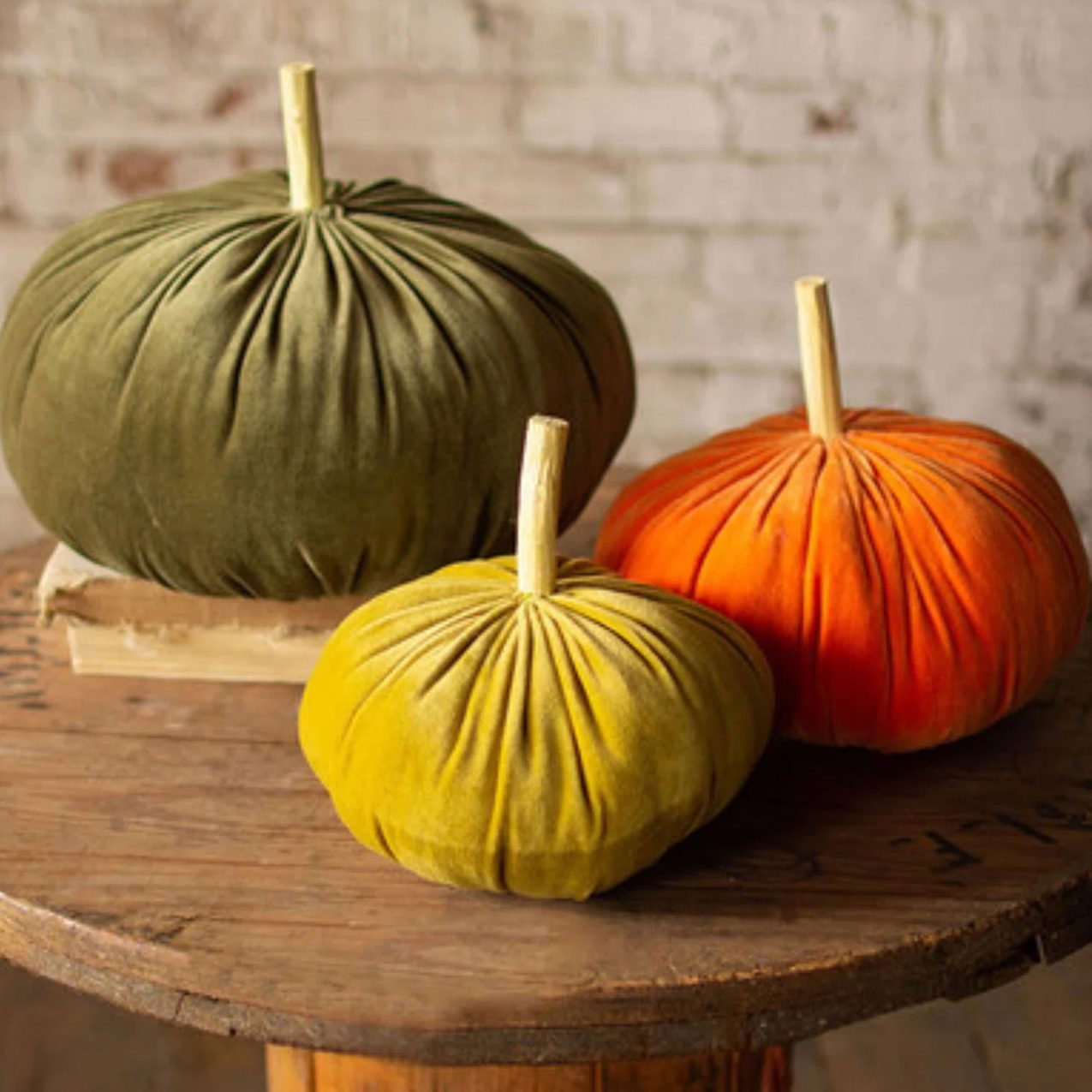 3 Piece Velvet Pumpkin Set Ecomm Via Wayfair.com