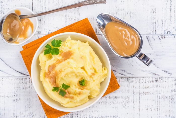 Mashed Potatoes With Gravy Sauce
