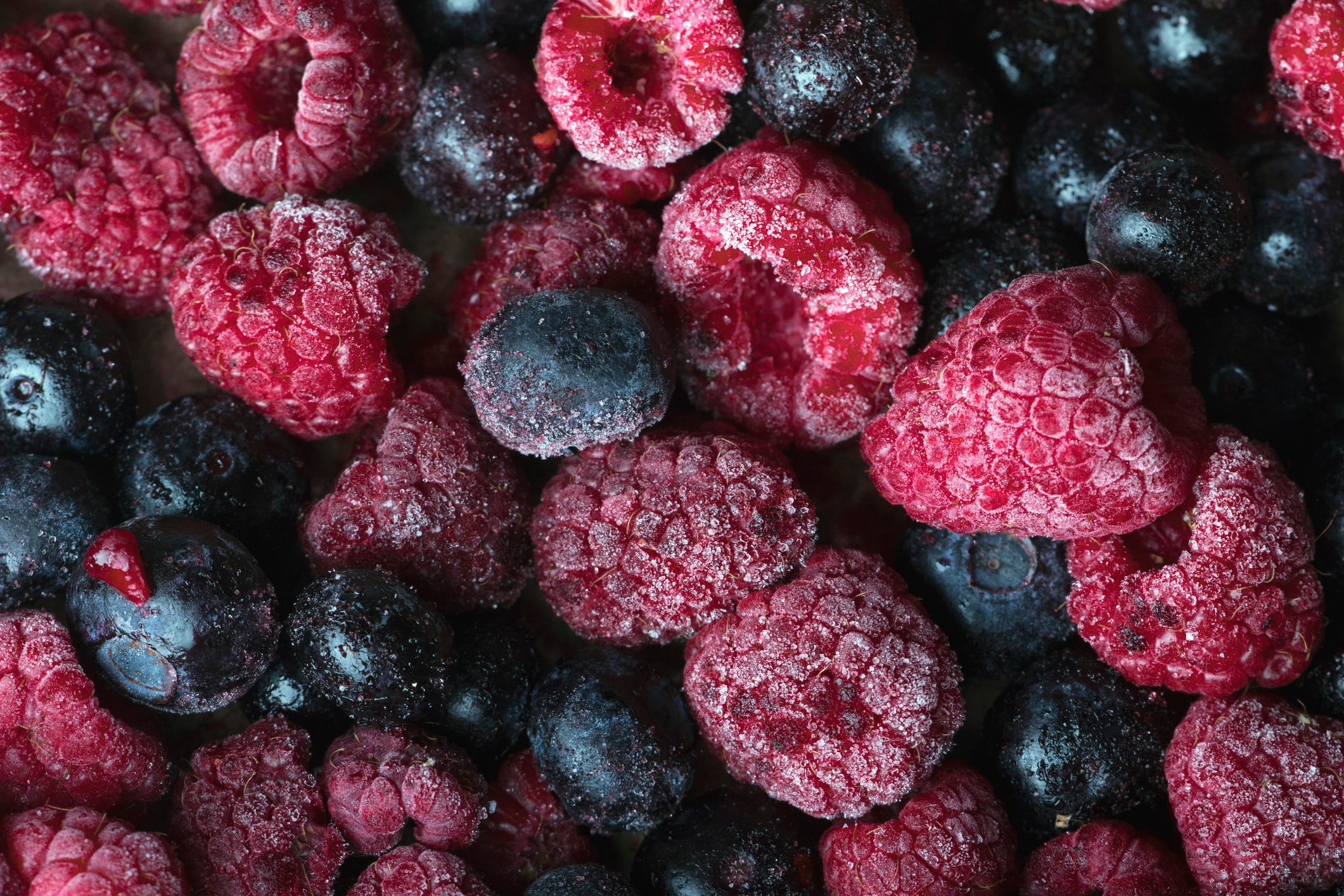 frozen berries full frame