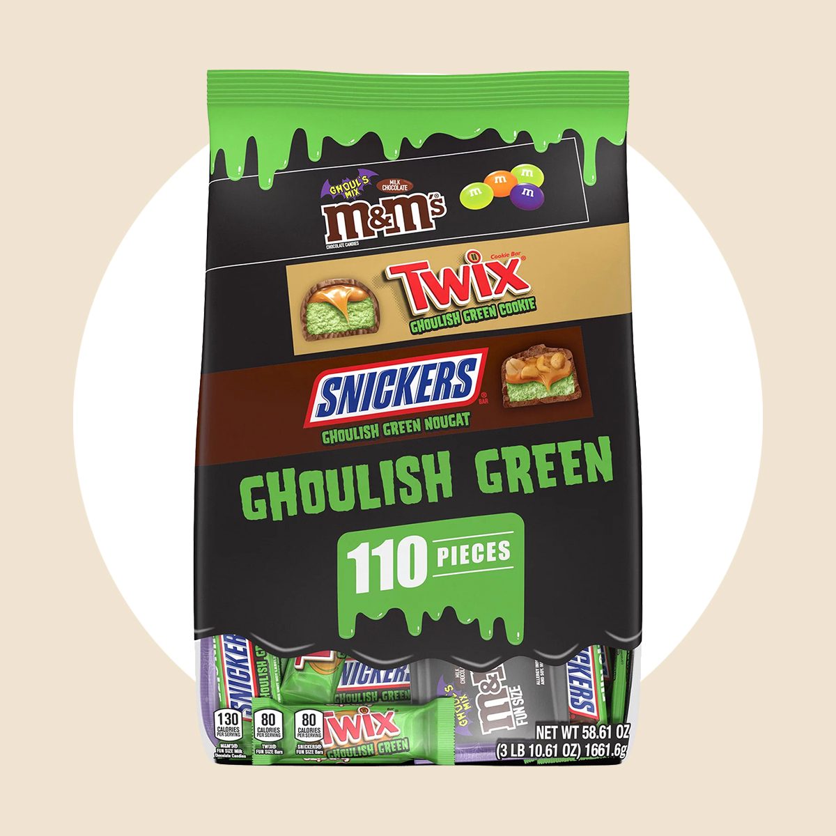 Ghoulish Green Halloween Candy Bars