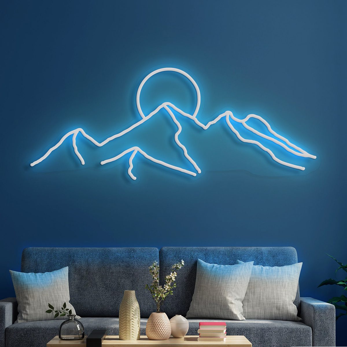 Neon Mountain Scene