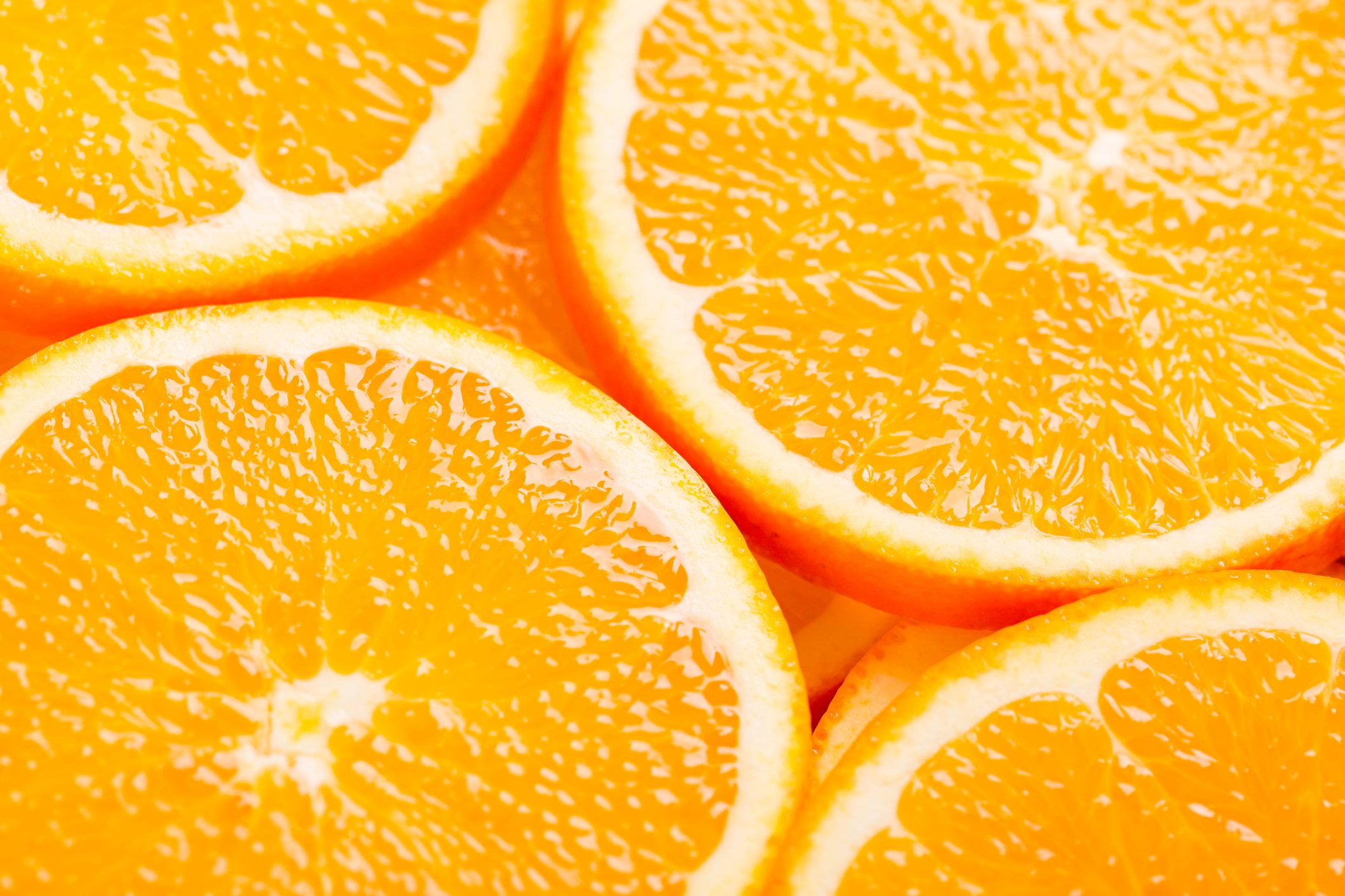 sliced oranges close up full frame