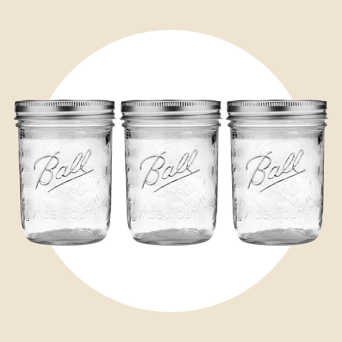 Ball Wide Mouth Pint 16 Ounces Mason Jars With Lids And Bands Set Of 3