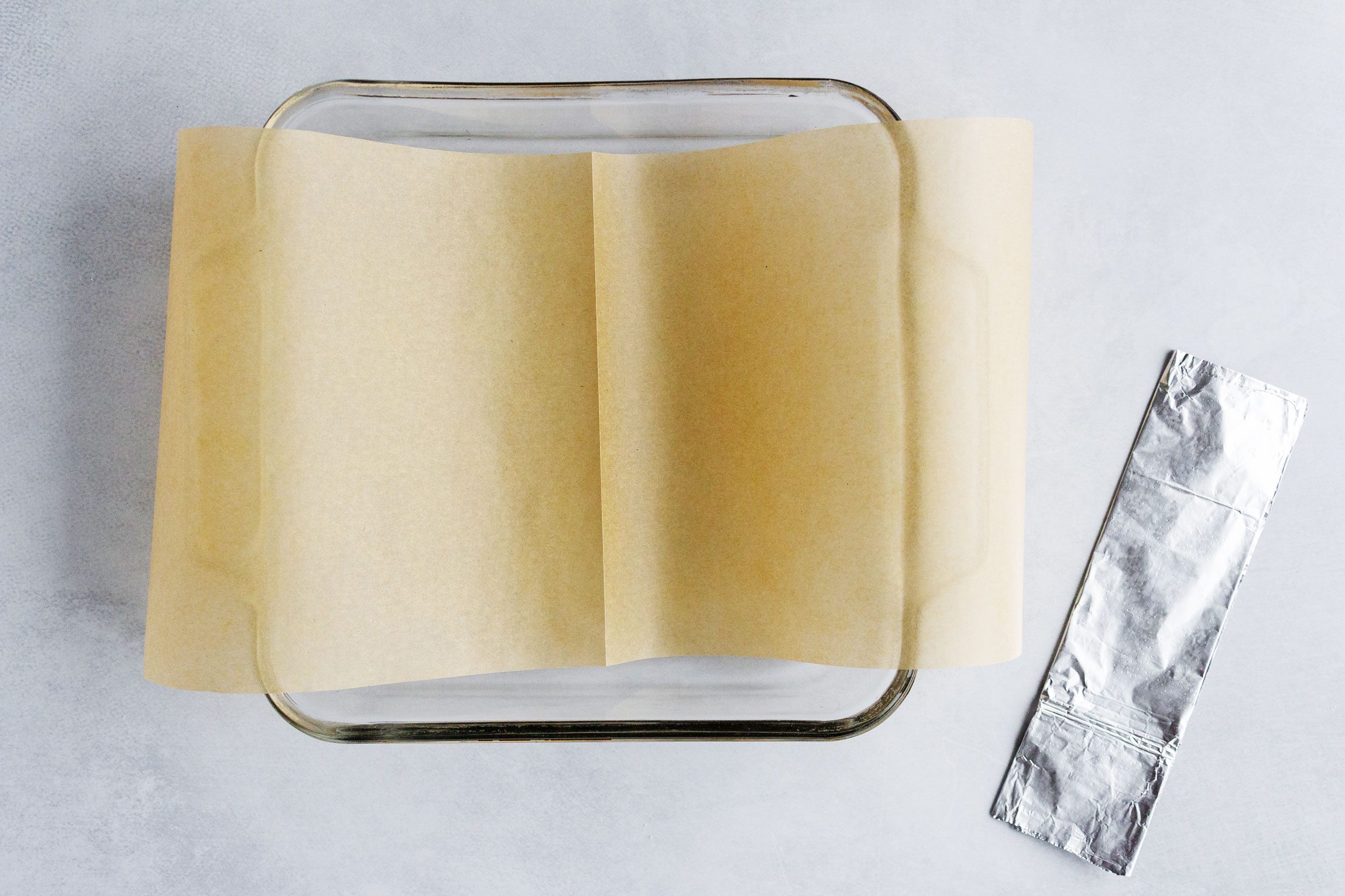 Battenberg Cake parchment paper and foil