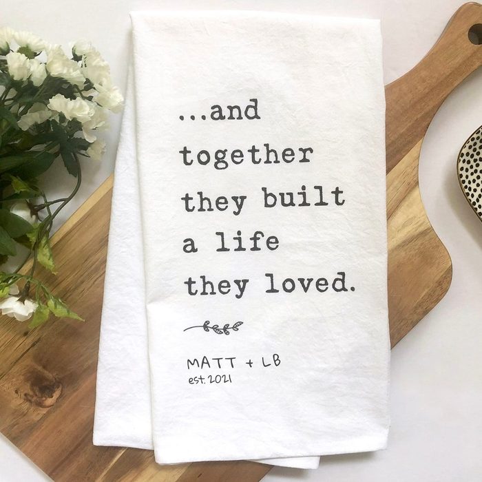 Custom Wedding Tea Towel