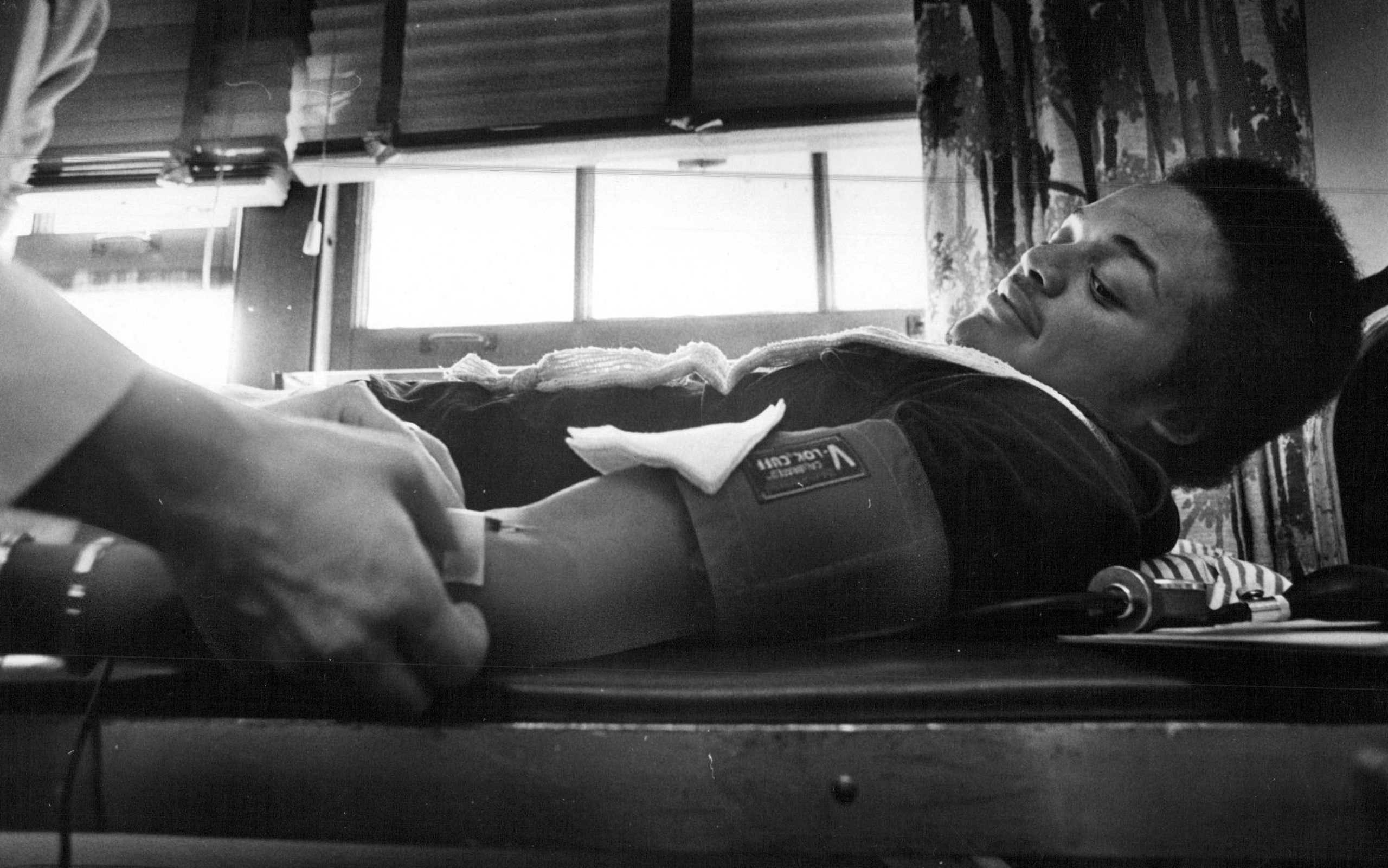 FEB 14 1979, FEB 15 1979; Blood Donated; Clarence Thatch, East High School student, was among about 100 students who gave blood on Valentine