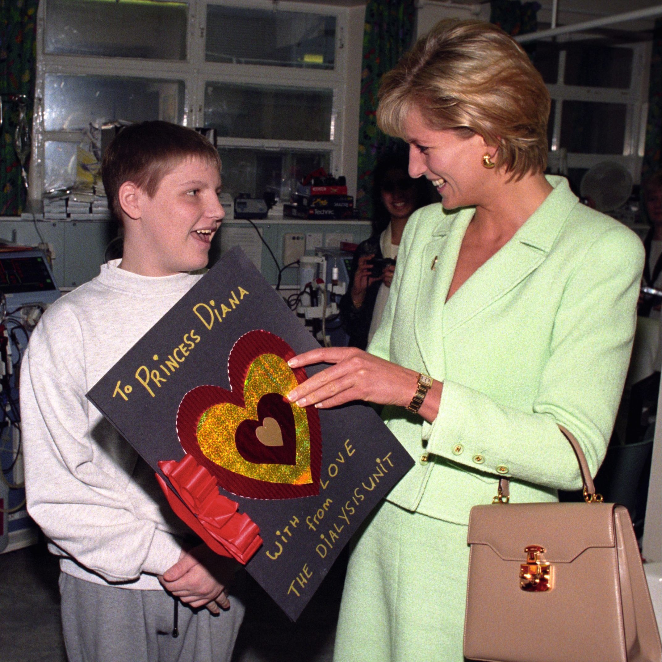 PA NEWS PHOTO: Diana, Princess of Wales receiving a hand-made Valentine
