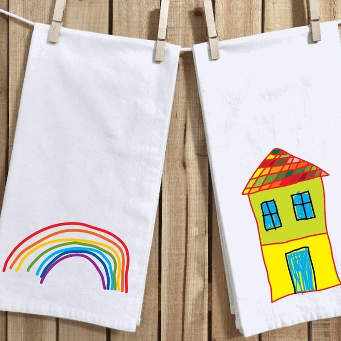 Personalized Kitchen Tea Towel With Child