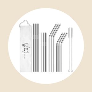 Hiware 12 Pack Stainless Straws Cleaning
