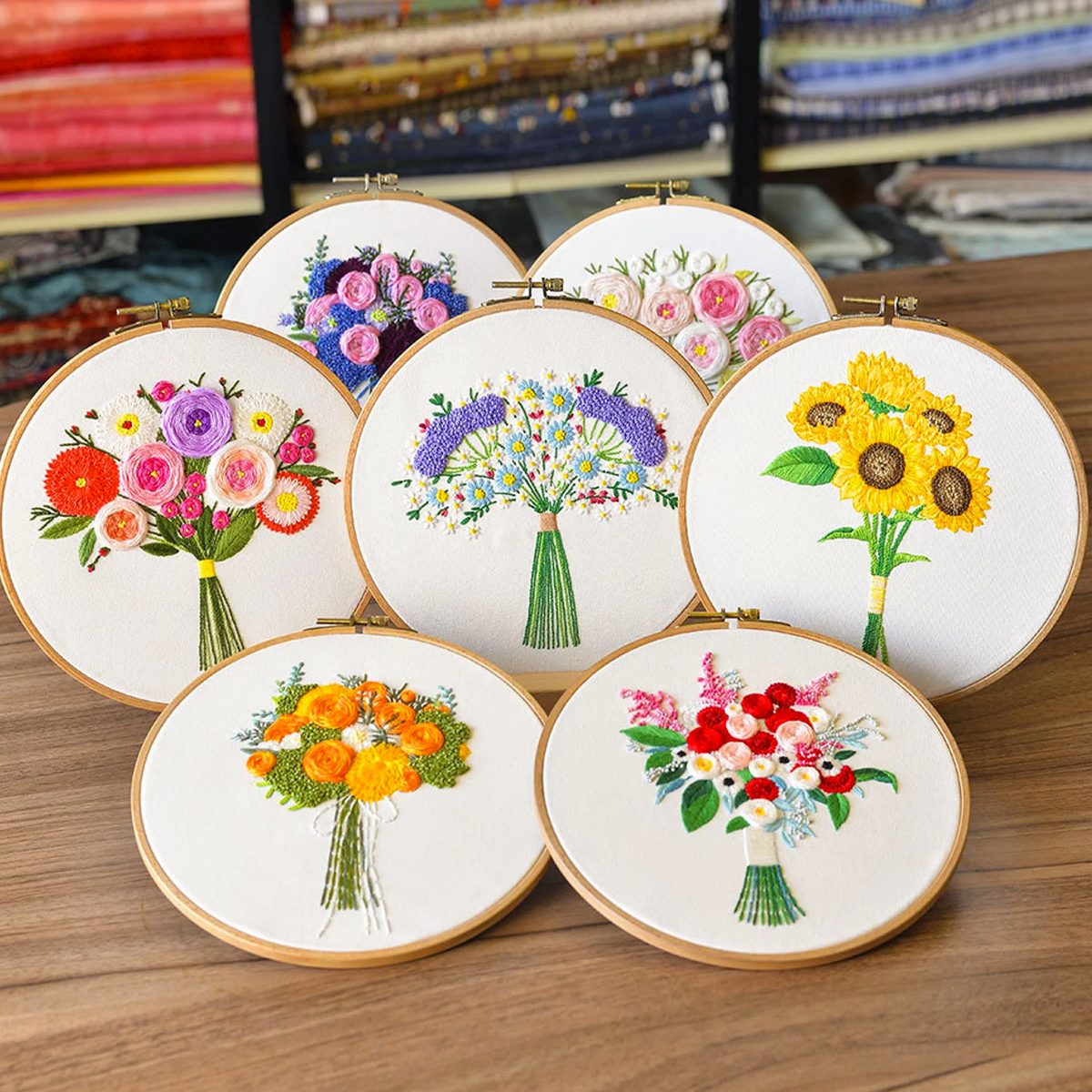 Modern Floral Embroidery Kit