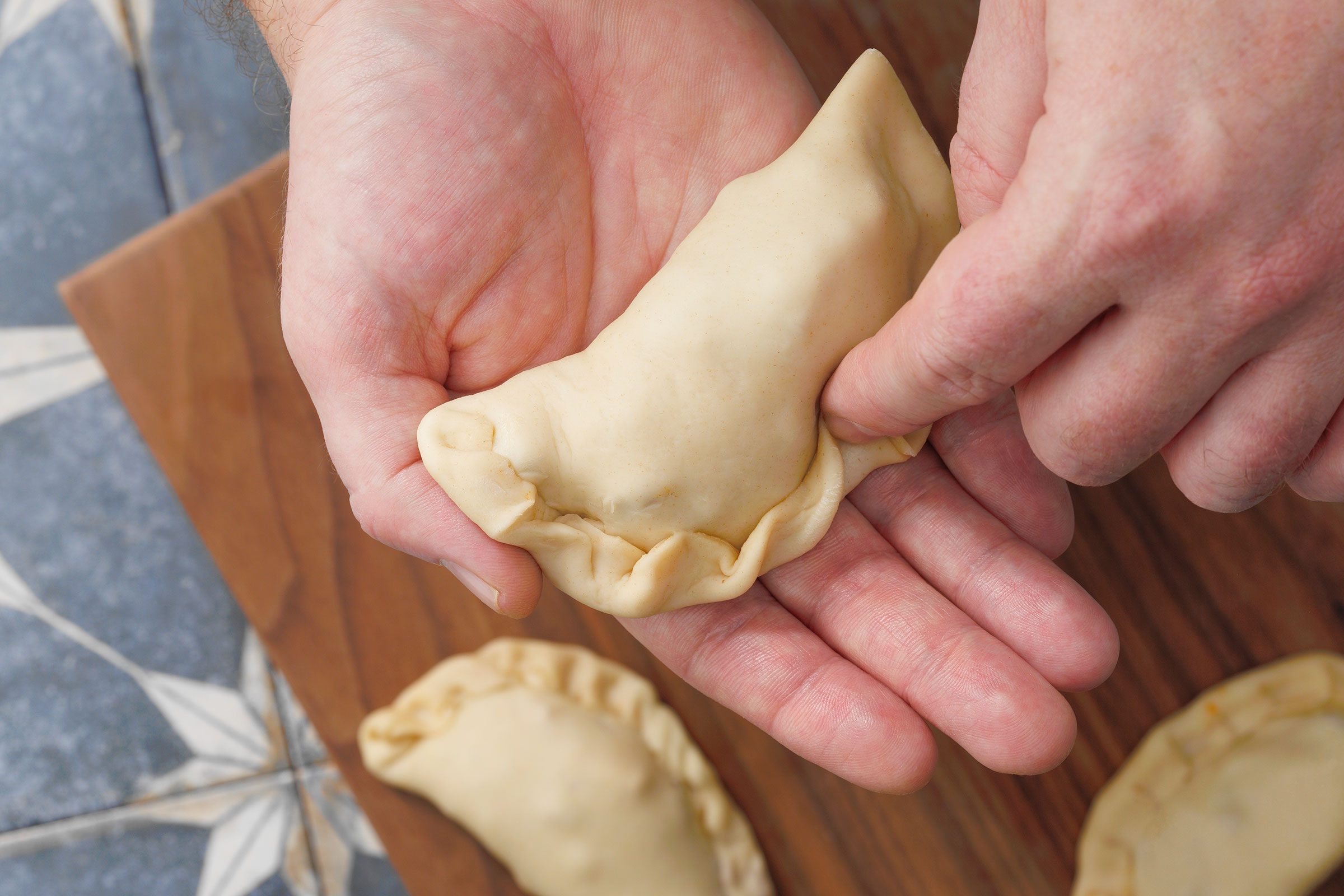 beef empanada crimping