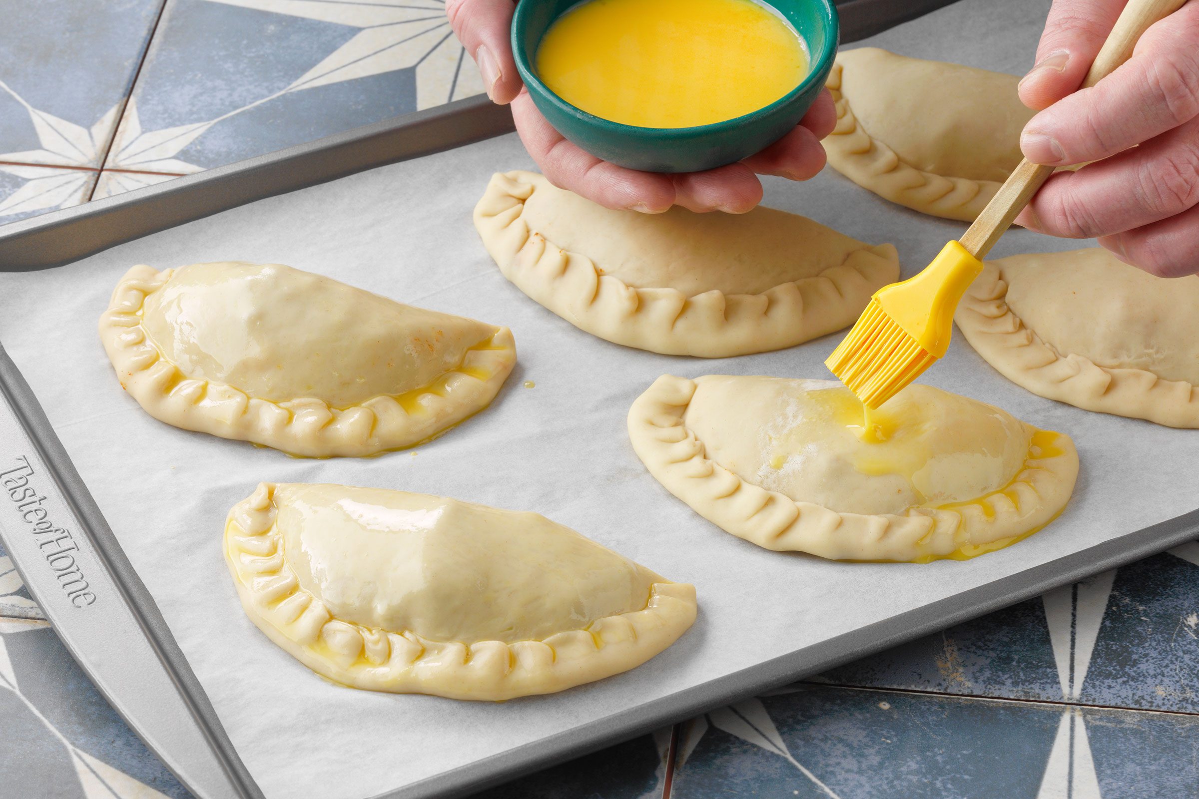 egg wash over beef empanadas
