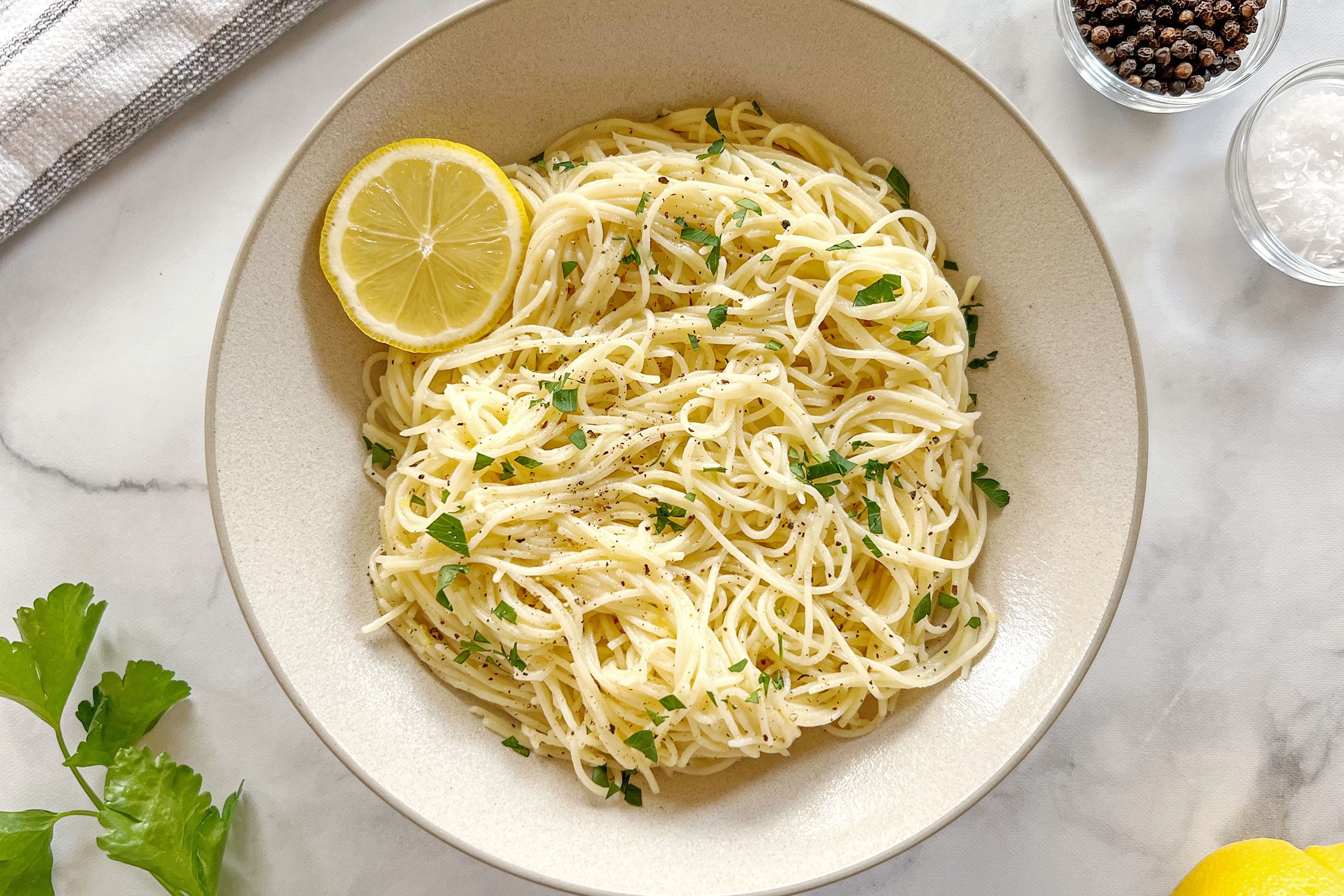 Lemon Capellini With Fresh Lemon And Parsley