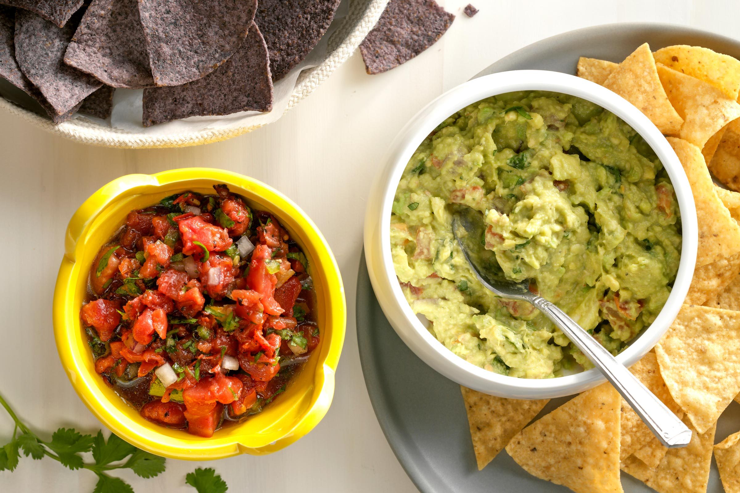 Taco Sides salsa guacamole and chips