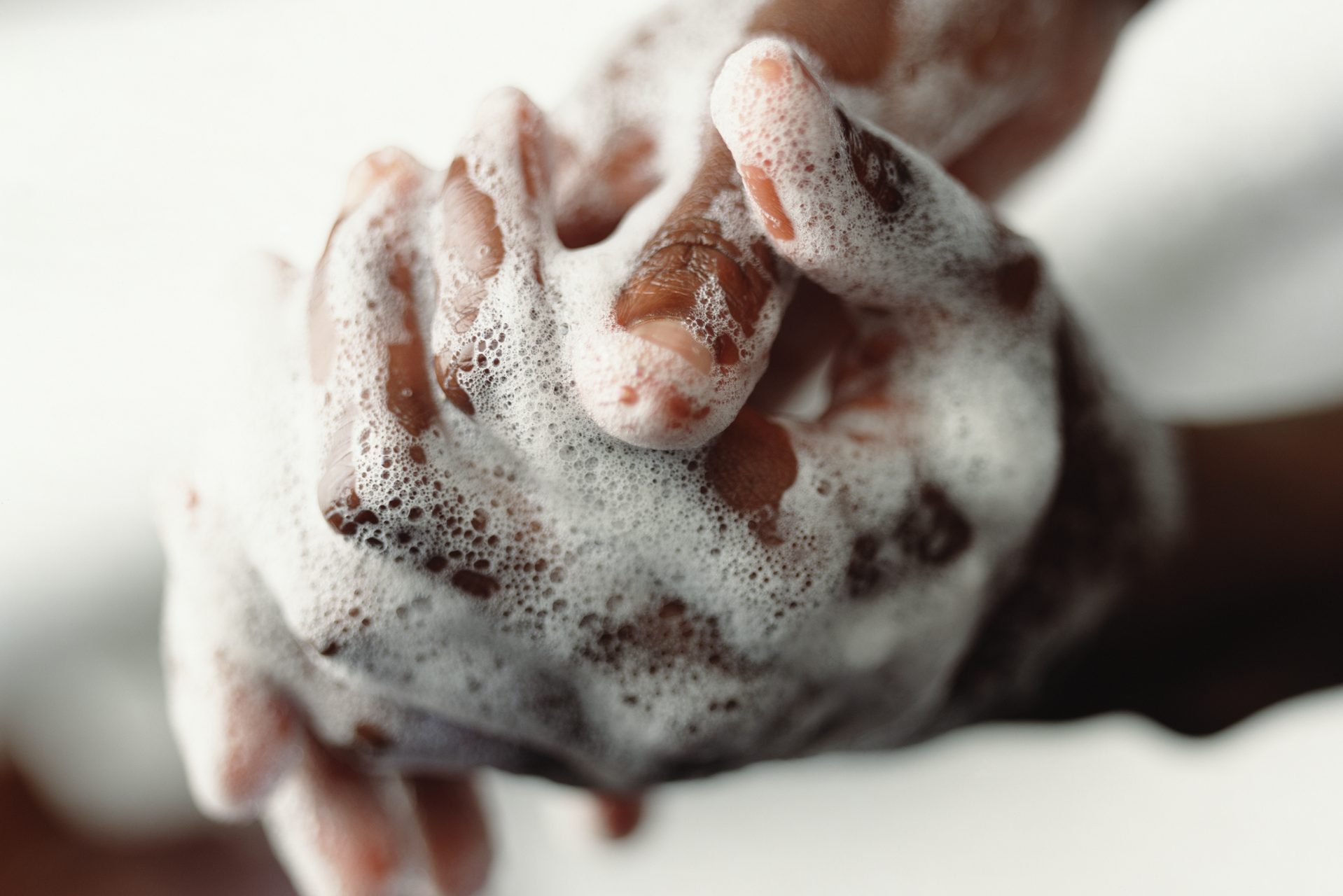 Man washing hands, close-up