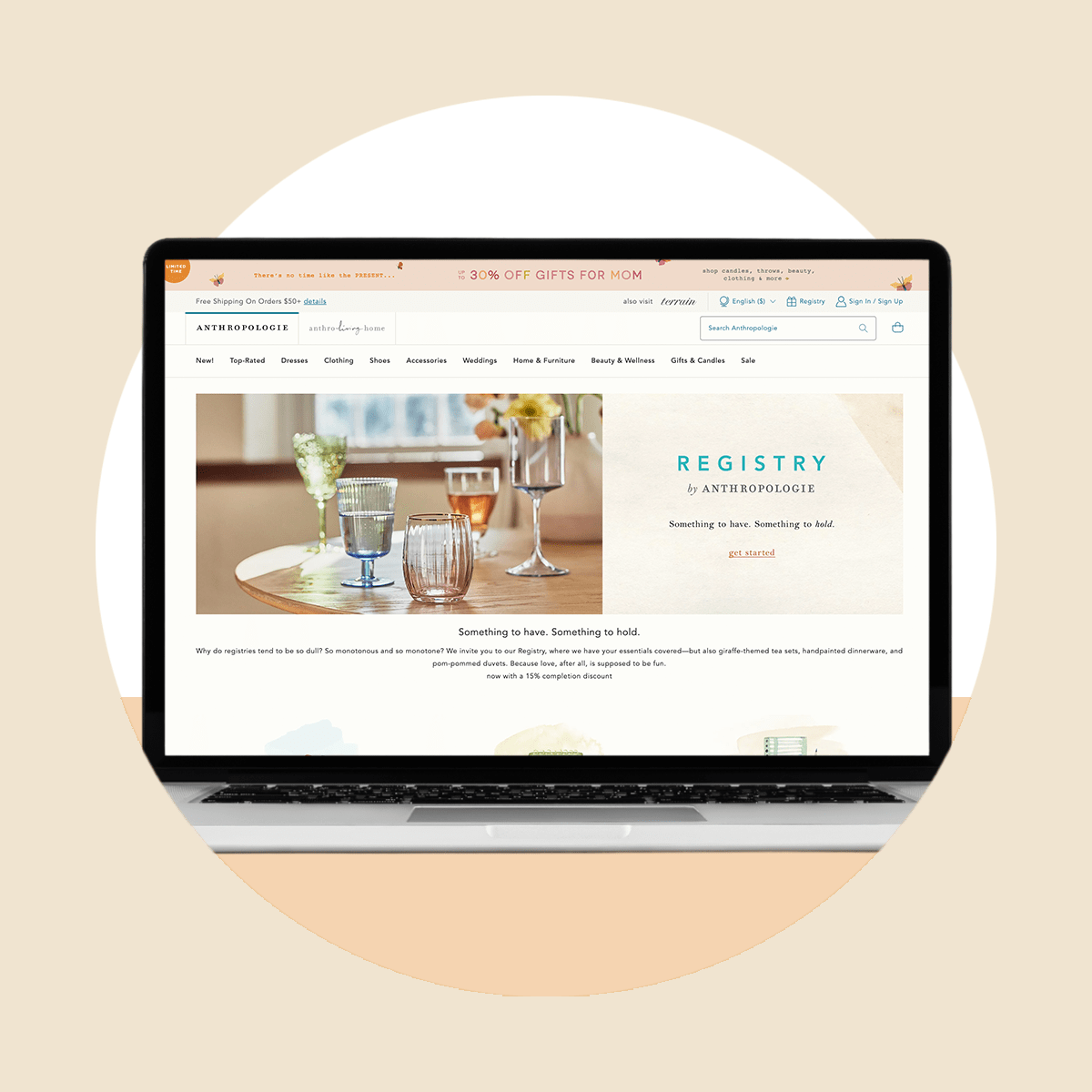 Anthropologie Wedding Registry