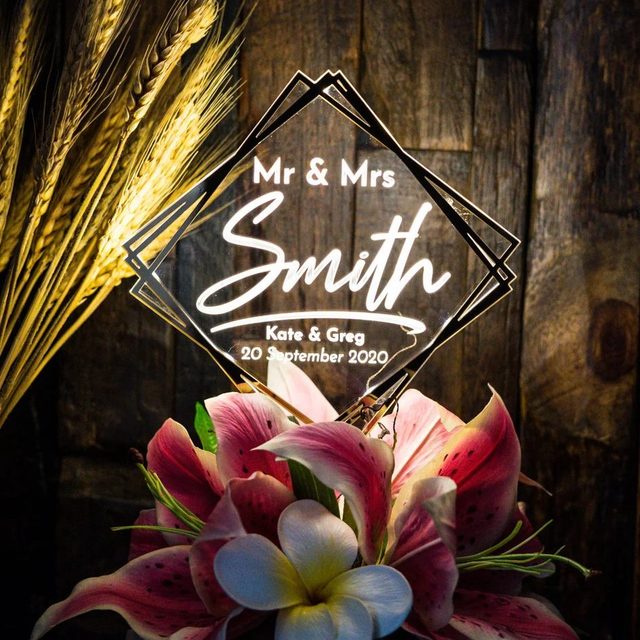 Modern Led Wedding Cake Topper