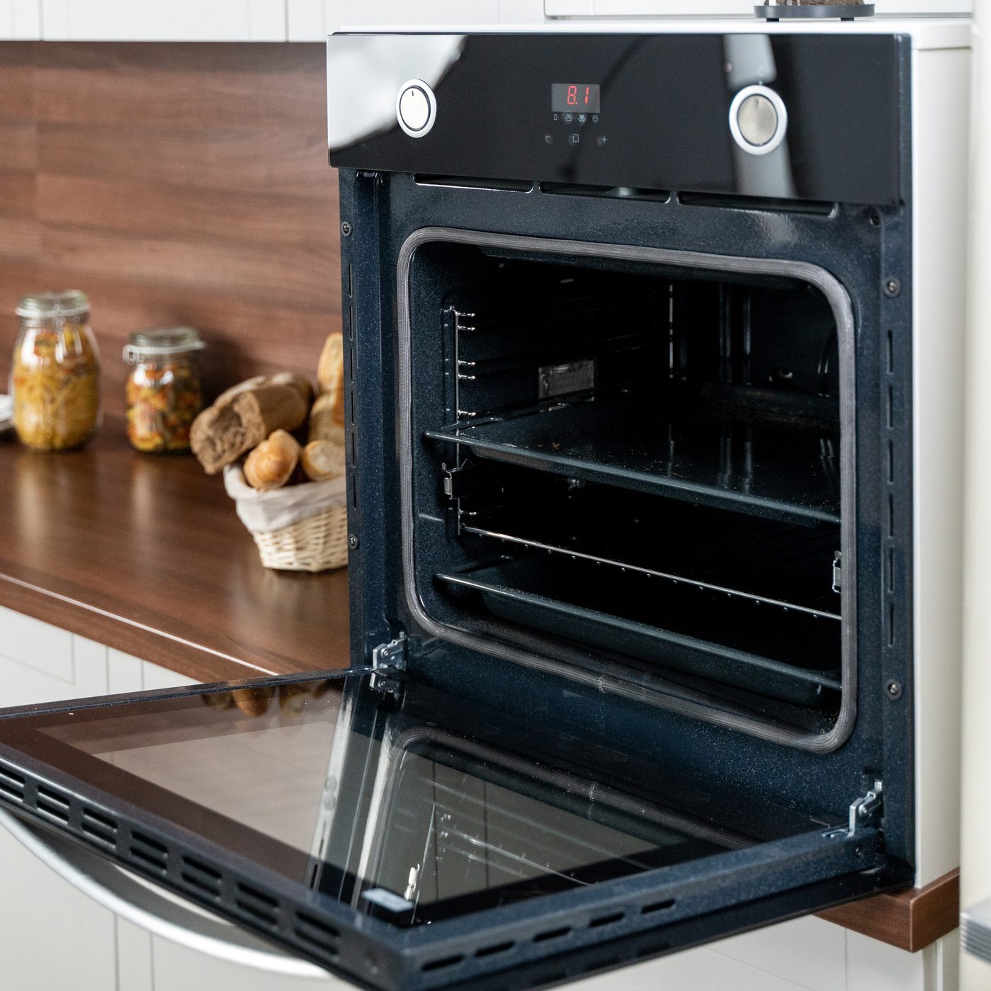 Open freshly cleaned oven