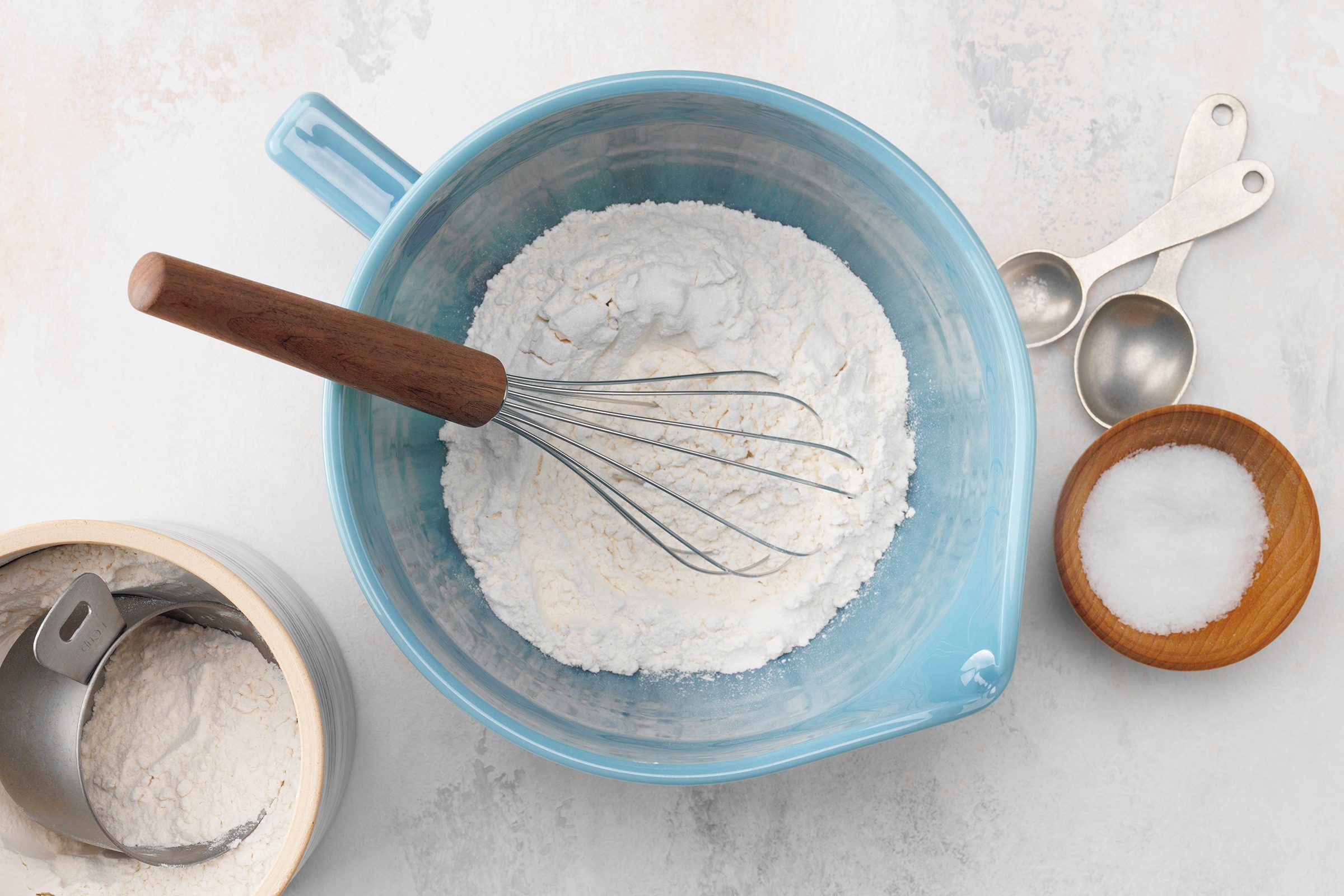 How To Make an Oil Pie Crust featuring Taste of Home's Easy No-Roll Pie Pastry recipe; step 1 of 4; Combine dry ingredients