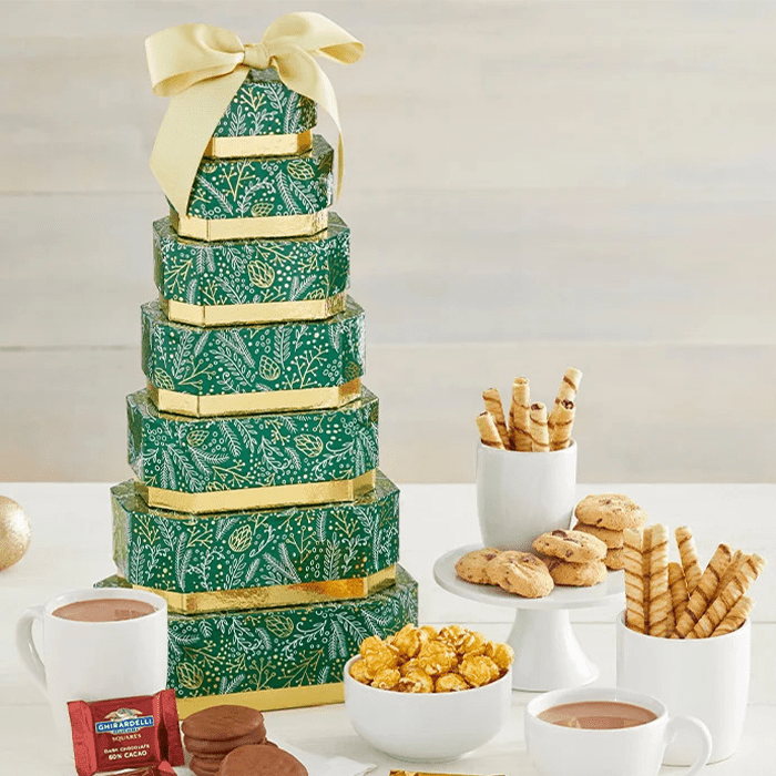 Golden Elegance Tower With Ghiardelli Ecomm Via 1800baskets.com