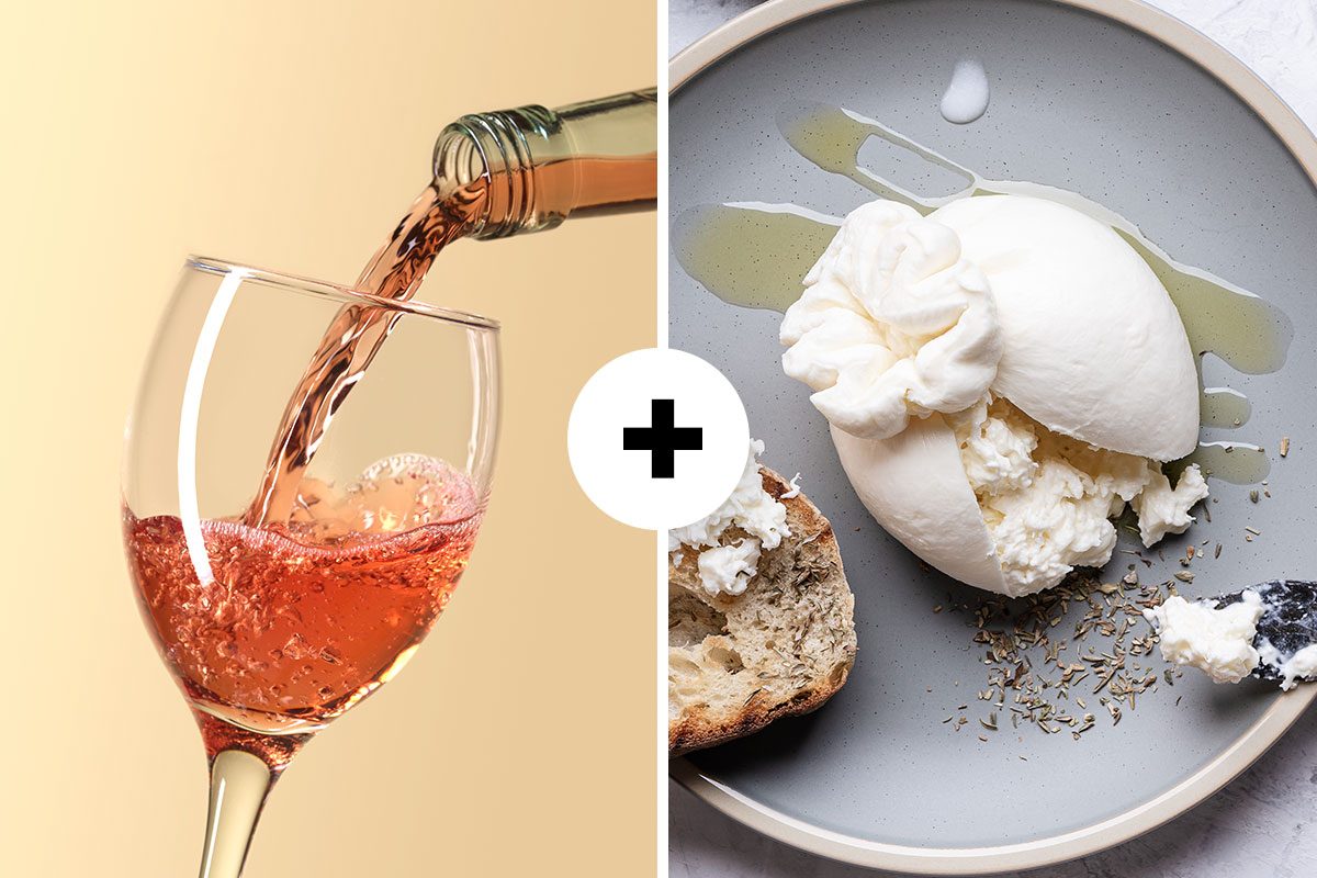 Rose And Burrata Wine And Cheese Pairing