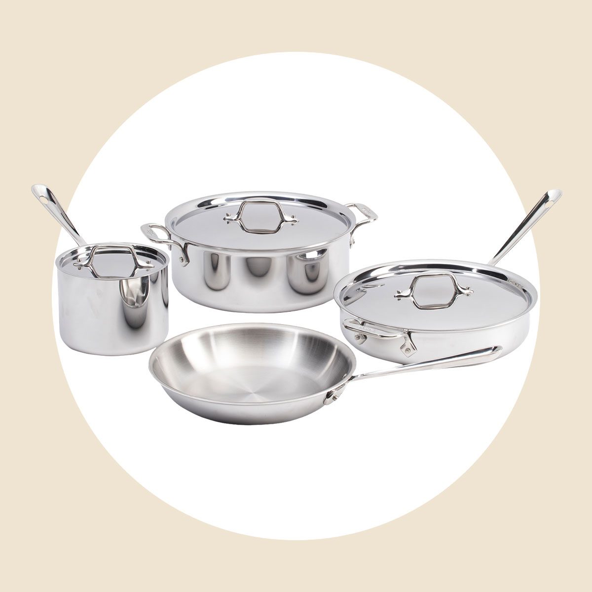 All Clad 7pc Stainless Steel Triply Cookware Set Slightly Blemished