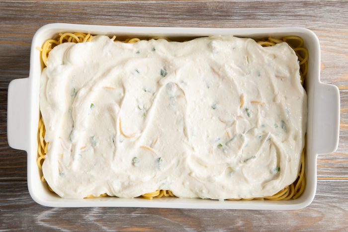 add the cheese sauce