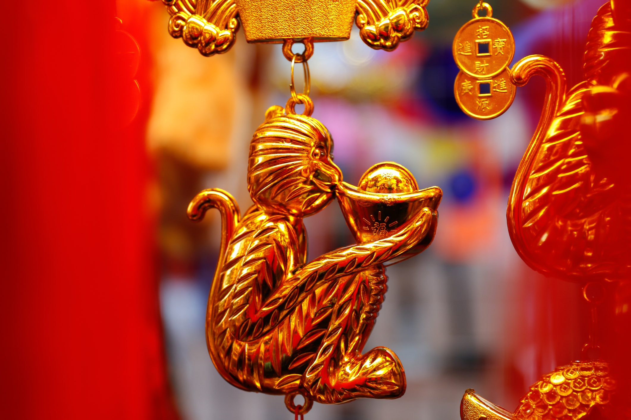 Chinese New Year - Brief - A golden monkey ornament