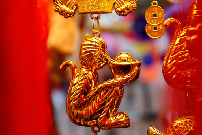 Chinese New Year - Brief - A golden monkey ornament