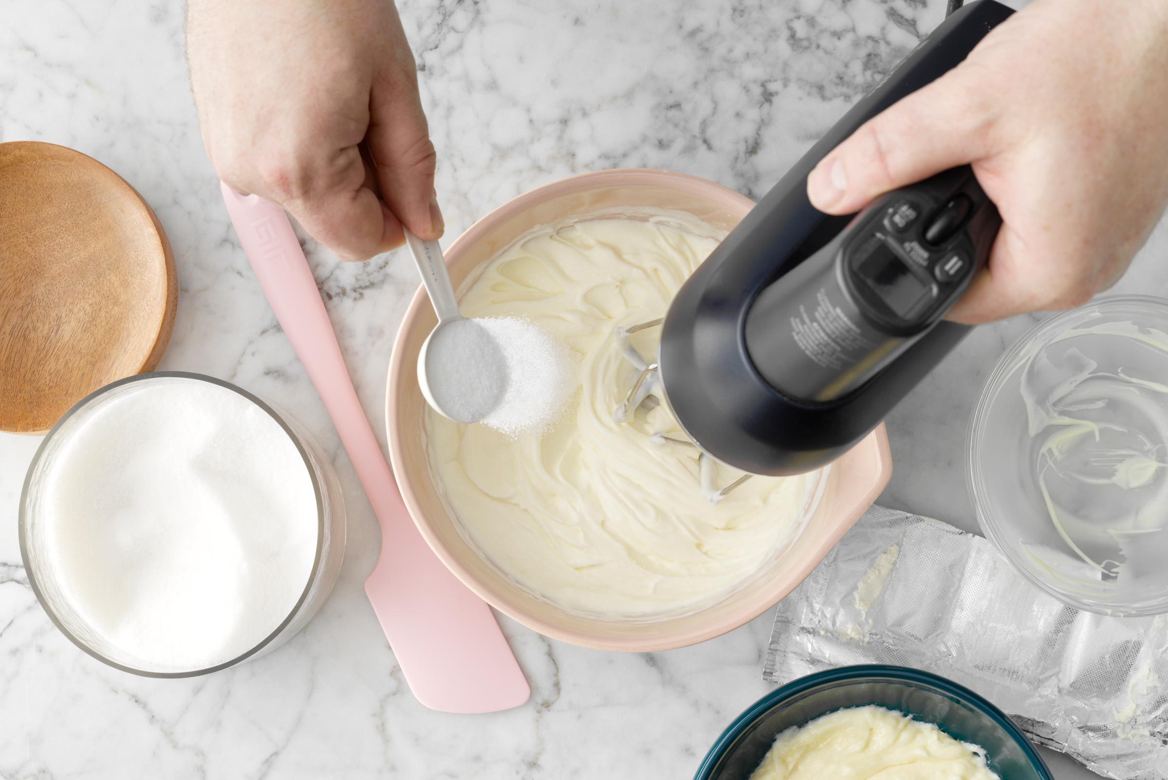 beating cream and sugar